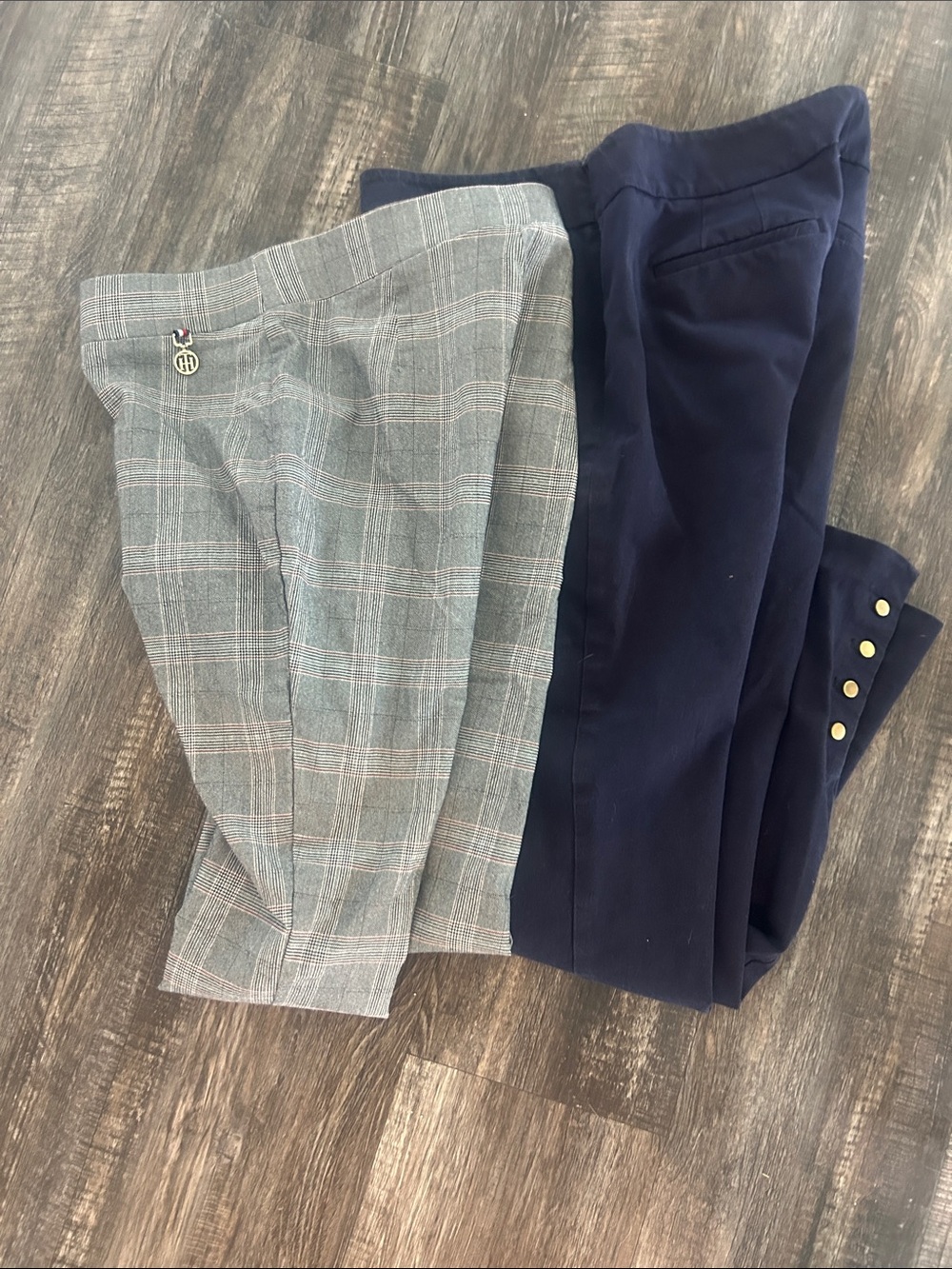 Talbots Navy Ankle Trousers with Gold Button Accents - Picture 7 of 7